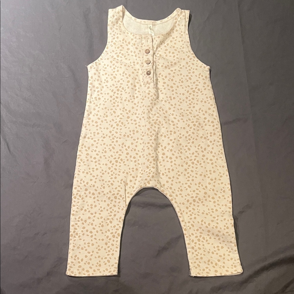 Rylee + Cru Cream Jumpsuit with Brown Dots